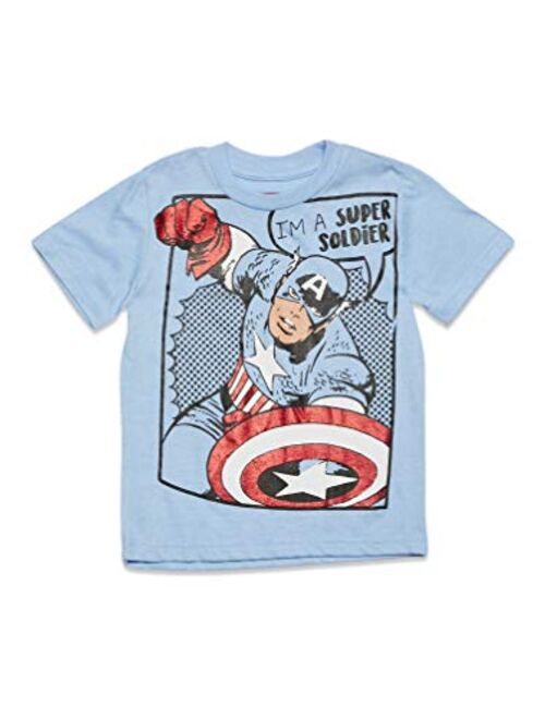 Marvel Avengers Comics Captain America Iron Man Spiderman Hulk 4 Pack T-Shirt