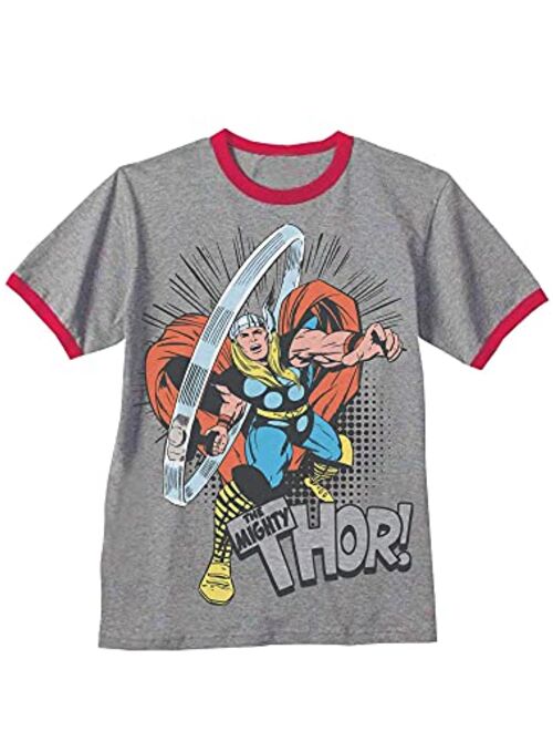Marvel Avengers Superheroes The Incredible Hulk Iron Man Captain America Thor Spider-Man Boys 4 Pack T-Shirt Set