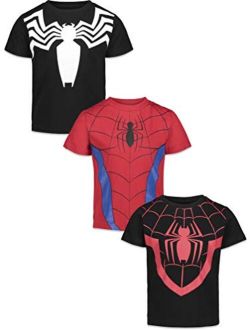 Avengers Spiderman Boys 3 Pack Graphic Short Sleeve T-Shirt
