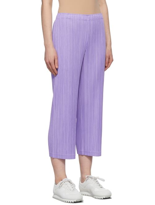 Pleats Please Issey Miyake Purple Thicker Bottoms 1 Trousers