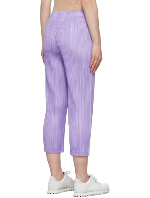 Pleats Please Issey Miyake Purple Thicker Bottoms 1 Trousers