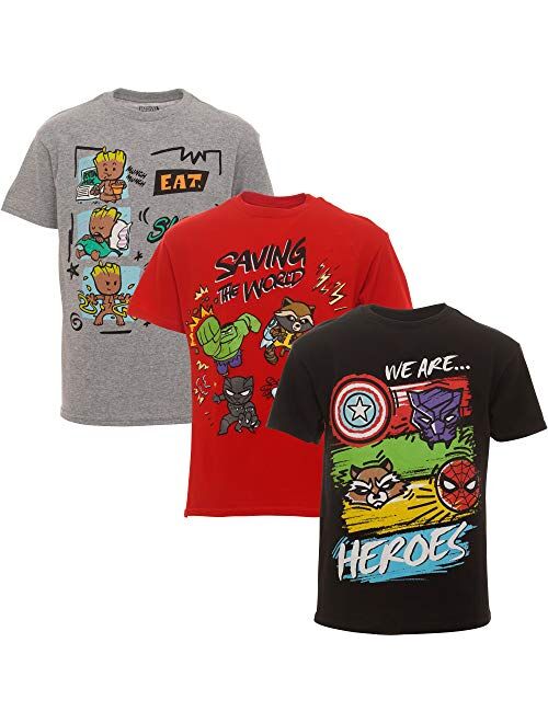 Marvel Avengers Guardians of The Galaxy 3 Pack Short Sleeve T-Shirts