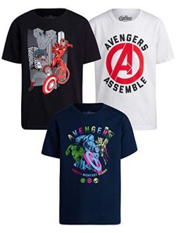 Avengers Boys 3 Pack T-Shirts - Spider-Man, Hulk, Captain America (Toddler/Little Boys)