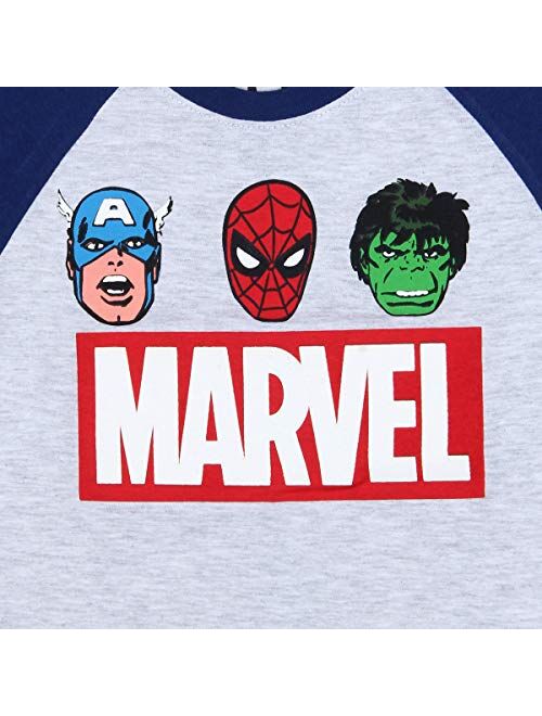 Marvel Boy's Heroes Pullover Long Sleeve Raglan Tee Shirt