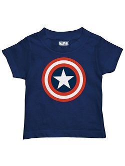 Boys' Captain America Cotton Crew Neck Short Sleeve T-Shirt