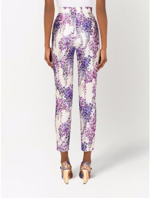 Dolce & Gabbana floral-print high-waisted pants