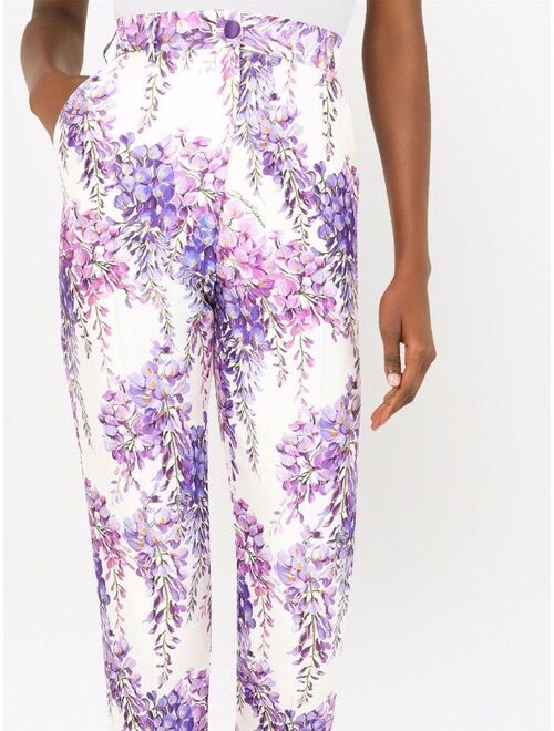 Dolce & Gabbana floral-print high-waisted pants