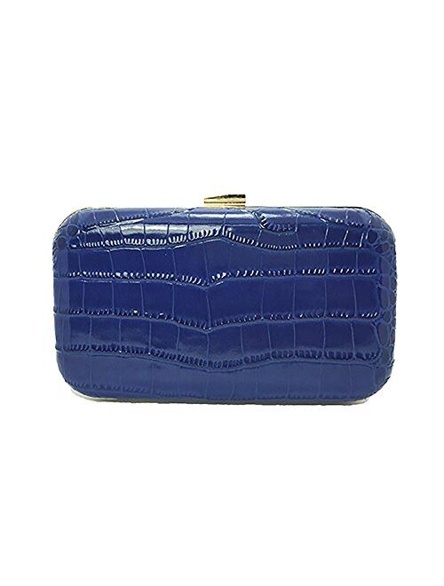 F&W Style Rose Croc Embossed Leather Clutch