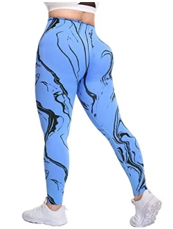 VOYJOY Tie Dye Seamless Leggings for Women High Waist Yoga Pants, Scrunch Butt Lifting Elastic Tights