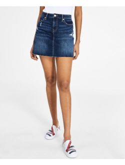 Tommy Jeans Distressed Denim Mini Skirt