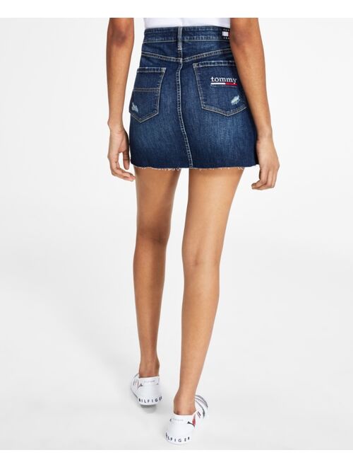 Tommy Jeans Distressed Denim Mini Skirt