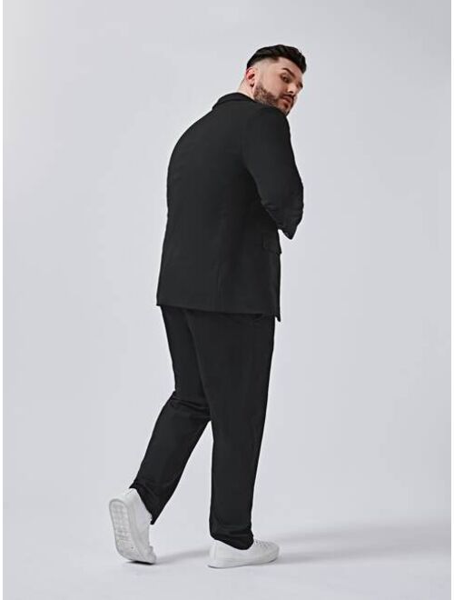 Shein Extended Sizes Men Button Front Blazer & Tailored Pants