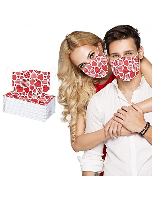 Ort Funny_maskss for adults,50pc 3ply Disposable_masks Valentine's Day Face_Masks, Adults Funny Covering