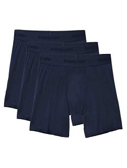 Tommy John Men's Underwear, Relaxed Fit Boxer Brief, Second Skin Fabric with 6" Inseam, 3 Pack