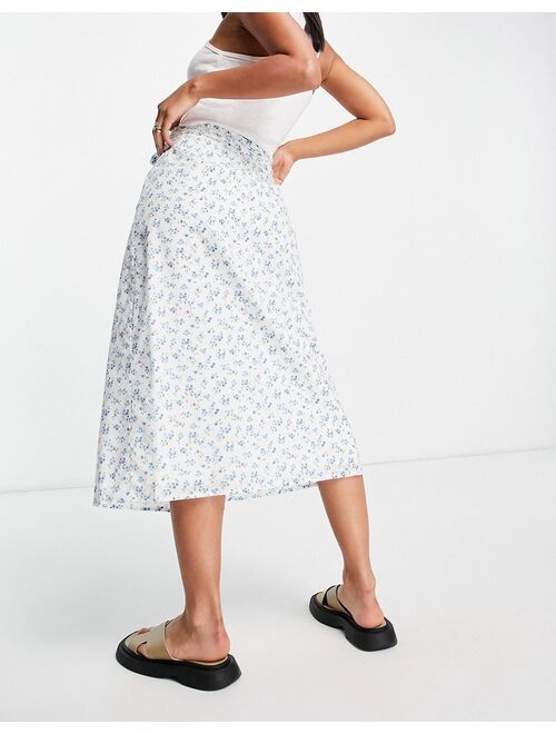 Fashion Union wrap waist midi skirt in retro floral - part of a set