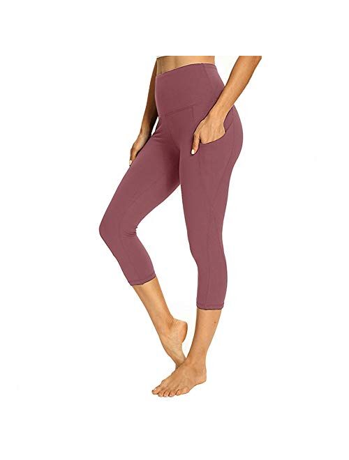 Gayhay High Waist Capri Yoga Pants with Pockets for Women Tummy Control Soft 4 Way Stretch Workout Leggings 