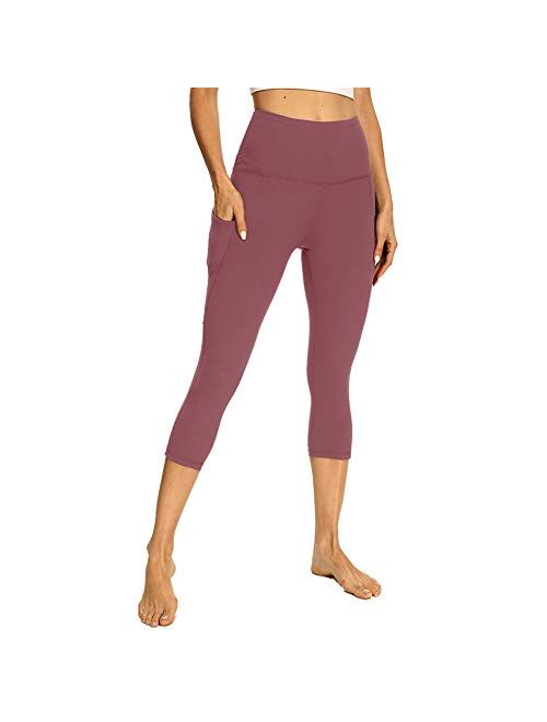 GAYHAY Women's Capri Yoga Pants with Pockets - High Waist Soft Tummy Control Strechy Leggings for Workout Running