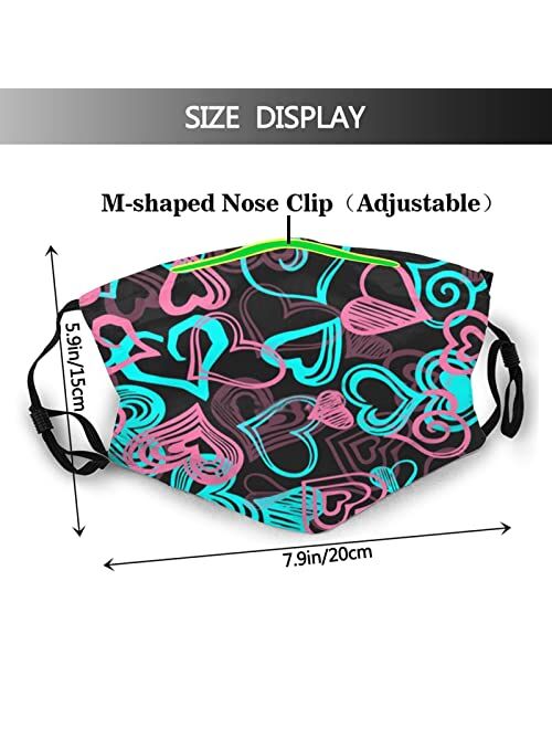 GHEOR 3 PCS Face Mask Reusable Washable Comfortable Dust Mask Pattern Printed Adjustable for Men Women