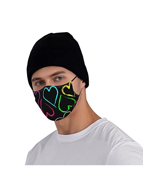 GHEOR 3 PCS Face Mask Reusable Washable Comfortable Dust Mask Pattern Printed Adjustable for Men Women