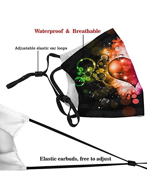Eslvyxe Valentine's Day Face Mask Washable Reusable Fashion Balaclavas with 2 Filters for Adults Men Women