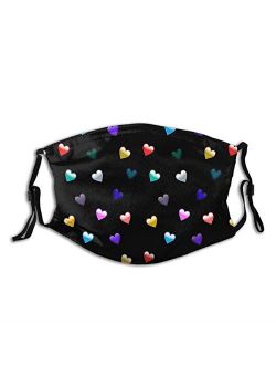 Wrdest Love Heart Mask Two Hearts Valentine Day Valentines Day Face Mask Fashion Scarf Design For Adult Reusable Breathable