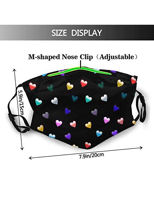 Wrdest Love Heart Mask Two Hearts Valentine Day Valentines Day Face Mask Fashion Scarf Design For Adult Reusable Breathable
