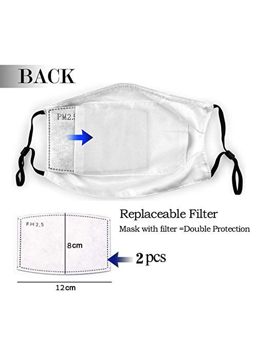 Viekucool Valentines Day Face Mask with Filter Pocket Fashion Adjustable Washable Reusable Balaclava Face Mask Unisex