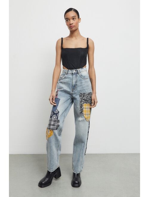 BDG High-Waisted Baggy Jean — Patchwork