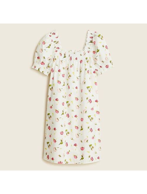 J.Crew Smocked cotton poplin sleep dress in rosebud floral