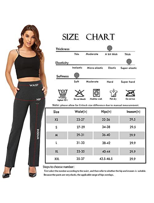 Agenlulu High Waisted Pants for Women - 4 Way Stretch Comfy Non See Through Bootcut Yoga Dress Pants Sweat Pants Women Casual