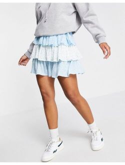 Twisted Wunder tiered mini skirt in daisy print