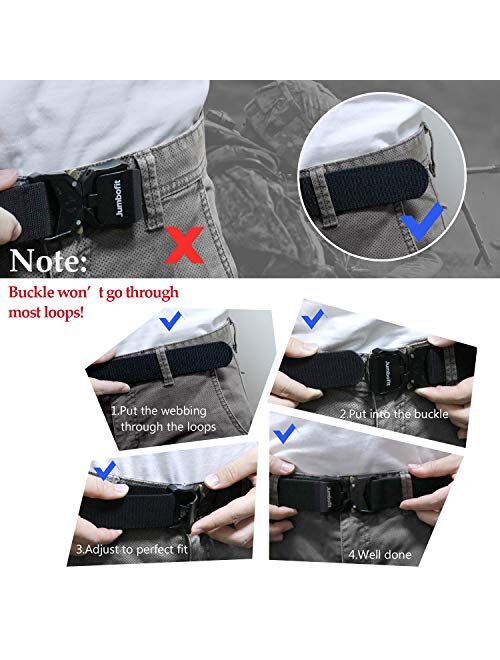 Jumbofit Tactical Belt for Men and Women, Military Work Belt Nylon with Quick-Release Buckle, Gift with Molle Pouch & Clip