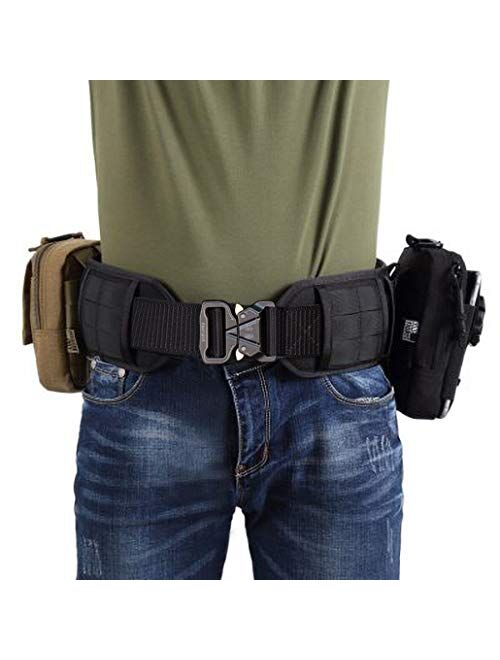 FAIRWIN Tactical Belt, Military Style Webbing Riggers Web Gun Belt with Heavy-Duty Quick-Release Metal Buckle