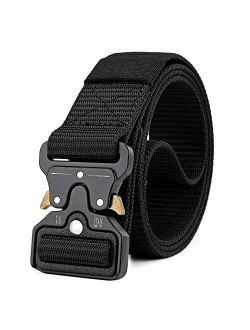 MOZETO Men's Tactical Belt, Black Utility Work Nylon Gun Belts for Men Concealed Carry with Heavy Duty Quick-Release Buckle