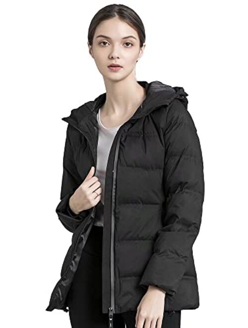 Valuker Women's Seamless Down Jacket With Hood 90% Down Coat Hooded