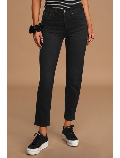 Levi's Wedgie Icon Fit Black High-Rise Cropped Jeans