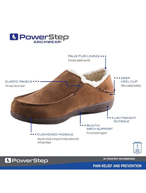 Powerstep Men's ArchWear Slipper, House Shoes, Orthotic Slippers With Arch Support, Plantar Fasciitis Pain Relief, Slippers for Men, Indoor Outdoor