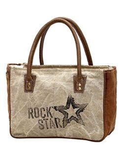 Myra Bags Rock Star Upcycled Canvas Hand Bag S-1045