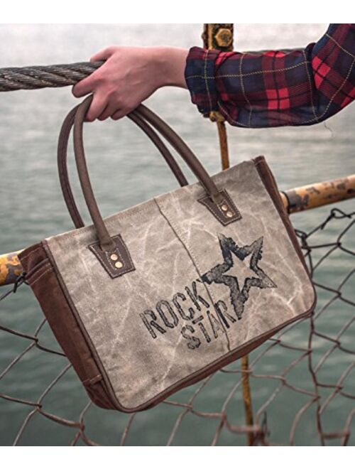 Myra Bags Rock Star Upcycled Canvas Hand Bag S-1045
