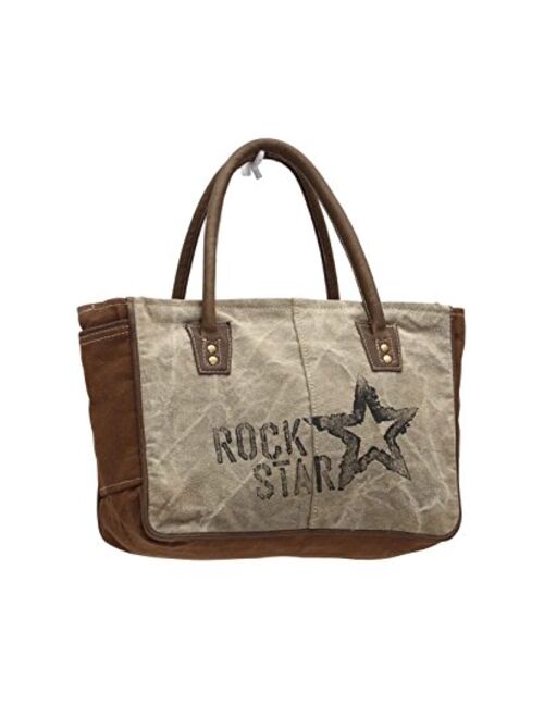 Myra Bags Rock Star Upcycled Canvas Hand Bag S-1045
