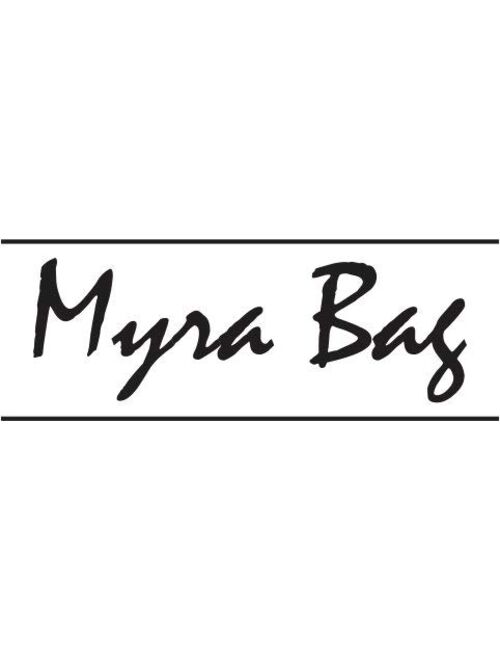 Myra Bag Symbols Upcycled Canvas & Cowhide Leather Bag S-1227