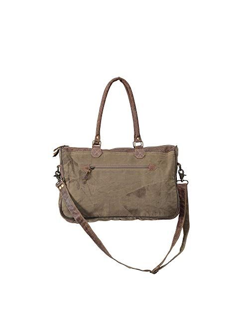 Myra Bags Champagne Upcycled Canvas Messenger Bag S-0903