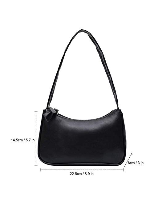 FDSF Female Baodan Shoulder Bag Simple Wild Net Red Armpit Bag Bowknot Handbag PU Leather Bag Lady Handbag White