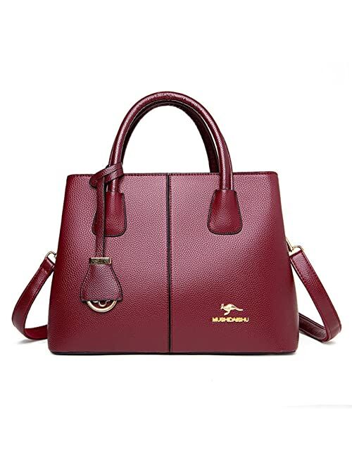 HJTCZHUANYONG Genuine Leather All-Match Shoulder Messenger Bag top Layer Cowhide Handbag Women's Big Bag