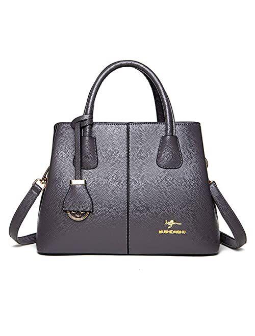 HJTCZHUANYONG Genuine Leather All-Match Shoulder Messenger Bag top Layer Cowhide Handbag Women's Big Bag