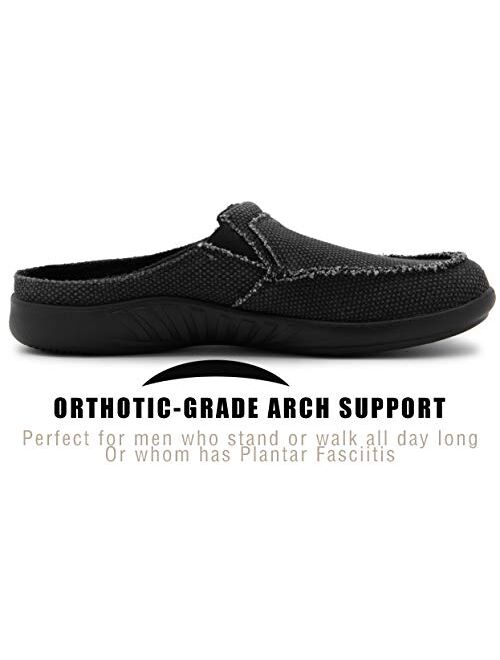 Adax Men's Plantar Fasciitis & Pain Relief Orthotic Slippers with Arch Support (Size:US 7-US 14)