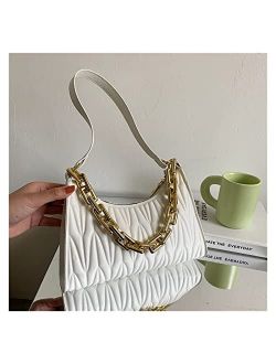 TIANBEIL Acrylic Women's Bag PU Leather Diamond Check Shoulder Bag Female Texture Zipper Handbags for Women (Color : A, Size : 24x7x17.5cm)