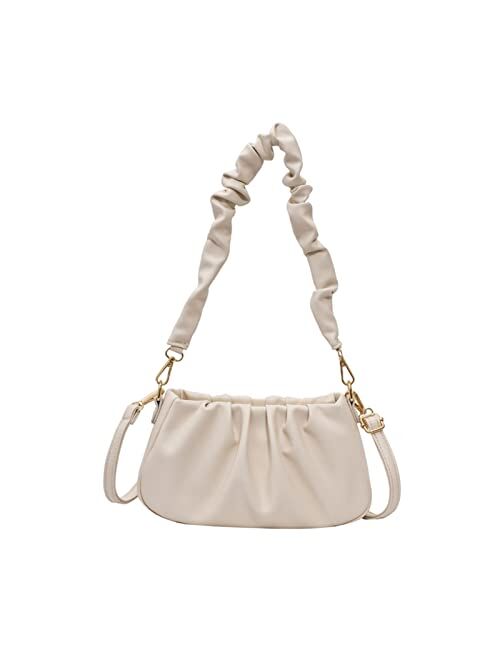 SUANNI Crossbody Bag for Women,Leather Cloud Shoulder Bag,Small Handbag Purse
