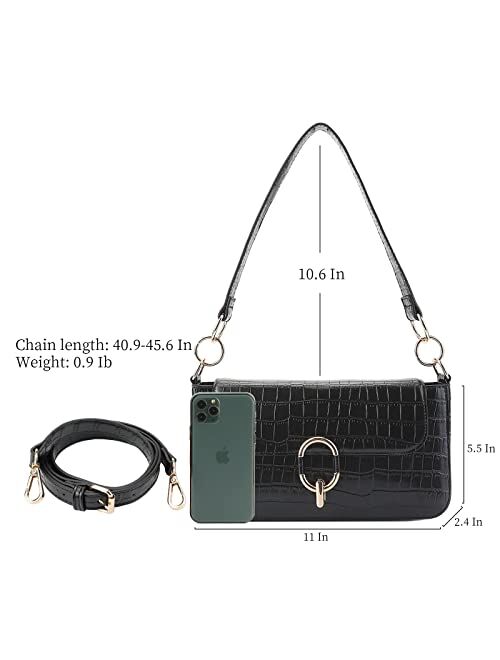 Maxwise Women Shoulder Bag Handbag Crossbody Crocodile Pattern Designer shoulder Bags