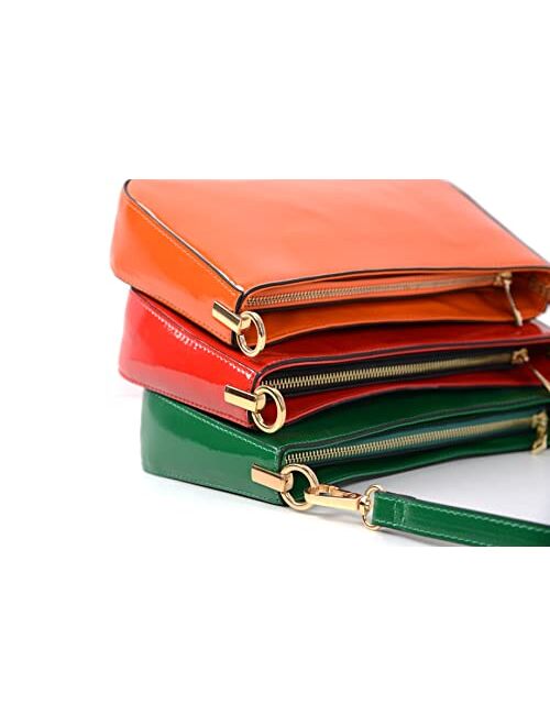 Lady Jiaying Leather Shoulder Handbag for Women with Removable Strap Clutch Purse Evening Bag